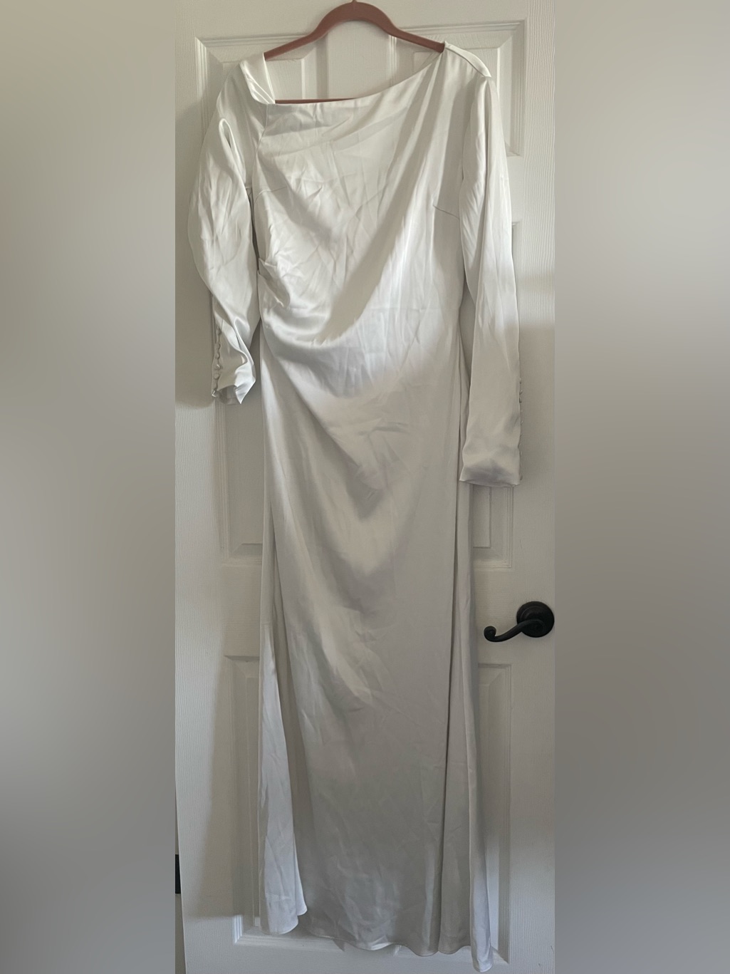 Meshki One-Shoulder Ivory Long Sleeve Gown — image 4 of 7